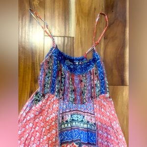 ANGIE Handkerchief Asymmetrical Hippie Boho Bohemian Paisley Scarf Dress Small